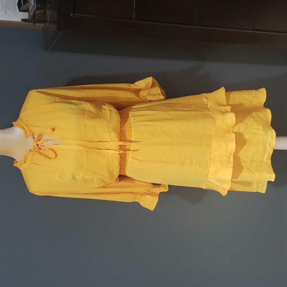 Eloquii Tie Neck 3/4 Sleeve Tiered Dress Size 16